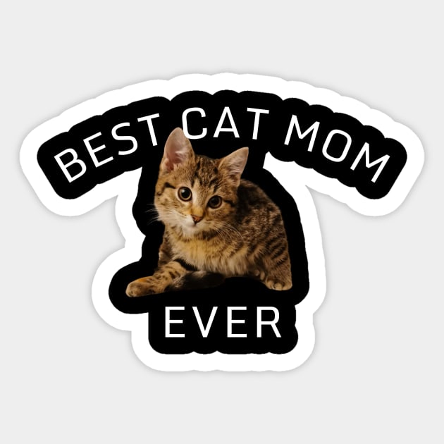 Best Cat Mom Ever, Cat Lover Cute Sticker by K.C Designs